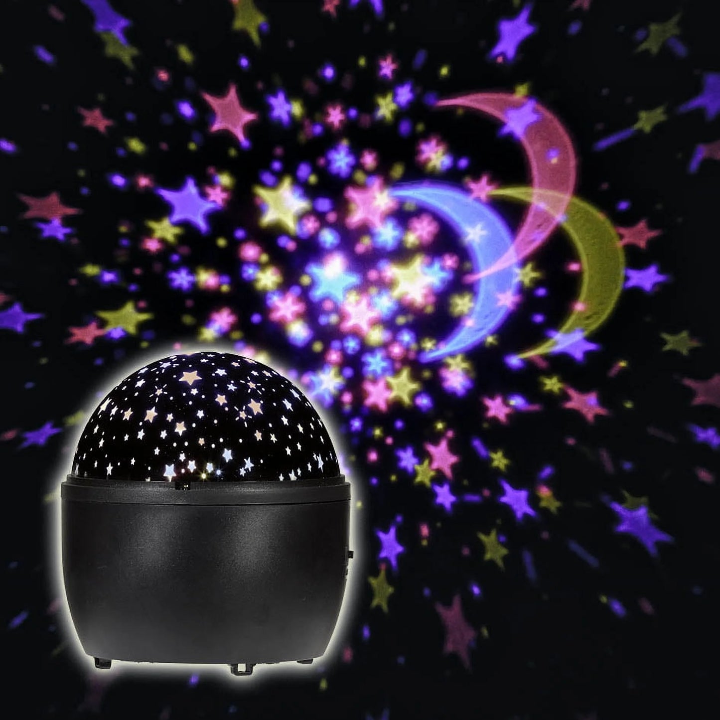 (2 Pack) Ez-Illuminations Indoor Battery Operated Multicolor LED Galaxy Table Top Projector Lamp with Timer