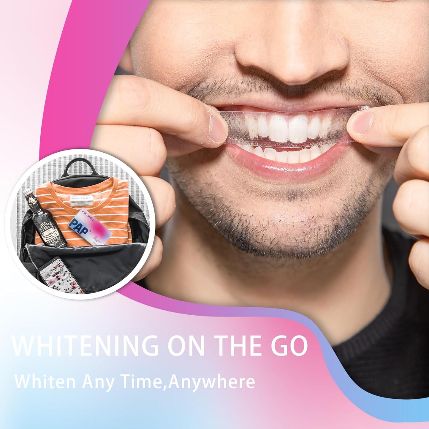 Teeth Whitening Strips, Non-Sensitive Formula for 5X Whiter Teeth Enamel-Safe, 28 Whitening Strips for Effective Dental Stain Removal, Achieve a Brighter Smile Removes Years of Stains
