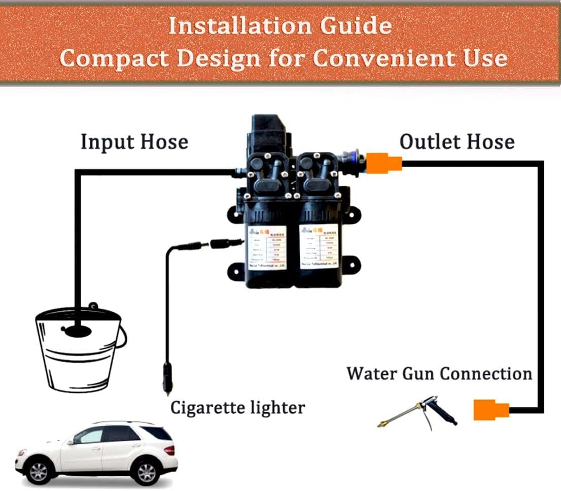 12V Car Pressure Washer, 100 PSI Portable Pressure Washer with 20Ft Washer Hose for Cars, Garden, Vehicles, Projects