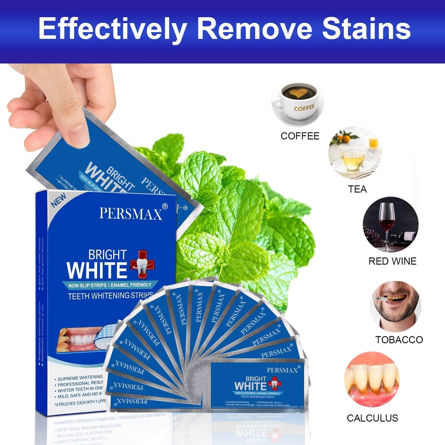 Teeth Whitening Strips – Professional Dentist Approved, Gum-Safe Formula, 28 Non-Slip Strips Kit, 14 Treatment, Pain-Free Express Whitening in 30 Min, Easy to Use for Bright Smile