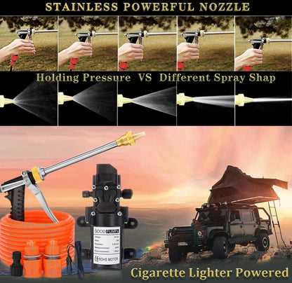 12V Car Pressure Washer, 100 PSI Portable Pressure Washer with 20Ft Washer Hose for Cars, Garden, Vehicles, Projects
