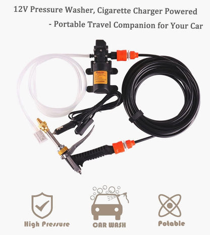 12V Car Pressure Washer, 100 PSI Portable Pressure Washer with 20Ft Washer Hose for Cars, Garden, Vehicles, Projects