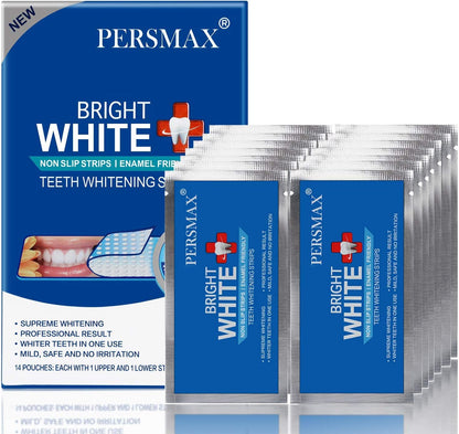 Teeth Whitening Strips – Professional Dentist Approved, Gum-Safe Formula, 28 Non-Slip Strips Kit, 14 Treatment, Pain-Free Express Whitening in 30 Min, Easy to Use for Bright Smile