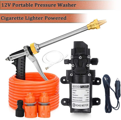 12V Car Pressure Washer, 100 PSI Portable Pressure Washer with 20Ft Washer Hose for Cars, Garden, Vehicles, Projects